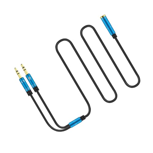 Angoily 2pcs Headset Splitter Cable to Female to Male Audio Adapter for Laptop and Mobile Dual Port for Headset Microphone and Versatile Audio Converter