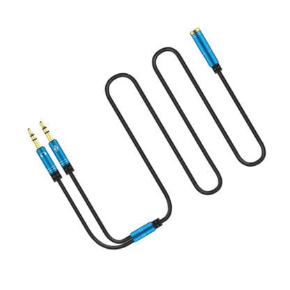 Angoily 2pcs Headset Splitter Cable to Female to Male Audio Adapter for Laptop and Mobile Dual Port for Headset Microphone and Versatile Audio Converter