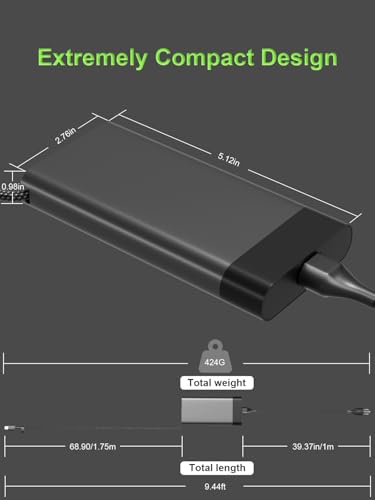 Slim 90W USB C Power Adapter Charger Compatibile with HP Envy x360 2 in 1 & Spectre x360 & OmniBook & EliteBook & ProBook & Pavilion & ZBook Firefly G11 G10 G9 Laptop Charging Cord