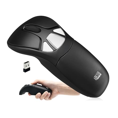 Adesso iMouse P30 Air Mouse GO Plus USB Wireless | Cursor Controler for TV, Projector, Security Camera, CCTV, Desktop, Laptop, Presentation Clicker with Charging Stand
