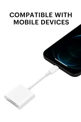 2-in-1 USB-C SD & MicroSD Card Reader for iPhone 17/16/15, iPad, MacBook Pro/Air, Android & PC — Plug & Play Adapter Supports SD/TF Cards up to 512 GB | Fast 16 MB/s Transfer Speed | White