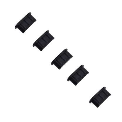 5 PCS Mini-HDMI Port Anti-dust Plugs, Silicone Covers Caps Stoppers, Port Protector for TV Computer Digital Socket Printer, 0.39 x 0.1 (LxW) - size: Mini-HDMI/Black/5 PCS