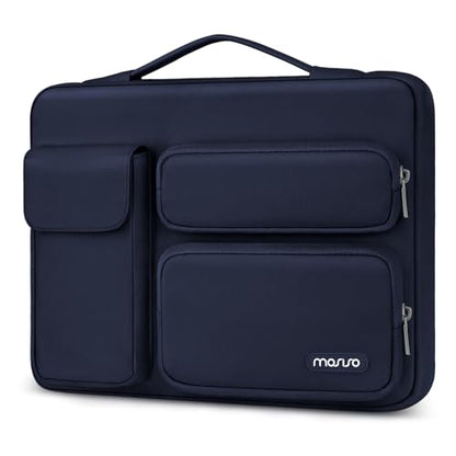 MOSISO 360 Protective Laptop Case 14 inch, Laptop Sleeve Compatible with HP Lenovo Dell ASUS Acer, HP Stream,Dell Latitude, Lenovo IdeaPad, Side Open Bag with 2 Raised&1 Flapover Pockets, Navy Blue - color: Navy Blue, size: 14 inch