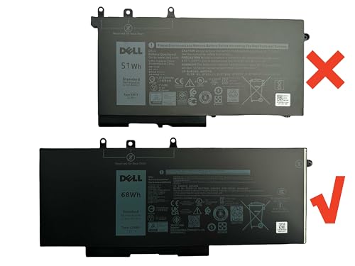 DELL GJKNX 7.6V 68Wh 4-Cell Notebook Battery For DELL Latitude 5280 5290 5480 5490 5491 5495 5580 5590 5591, Precision 3520 Precision 3530 Laptop , Alternant Part Number: 5YHR4 451-BBZG 93FTF 3DDDG