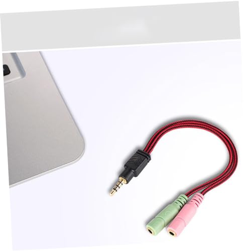 Headset Splitter Cable Dual Male Connectors for Audio Mic y Adapter for Pc Gaming Headset Compatible Laptop Smartphone and Tablet Random Color