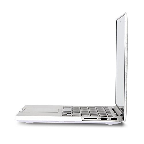 RUBAN for MacBook Pro Retina 13 Inch (A1502 & A1425 Models) 2015 2014 2013 2012, Matte Hard Shell Case & Keyboard Cover, White Marble - color: Marble