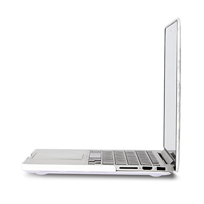 RUBAN for MacBook Pro Retina 13 Inch (A1502 & A1425 Models) 2015 2014 2013 2012, Matte Hard Shell Case & Keyboard Cover, White Marble - color: Marble