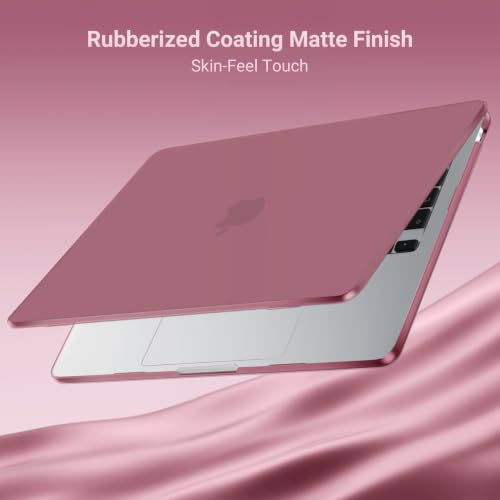 MOSISO Compatible with MacBook Air 13 inch Case M5 2026 M4 M3 M2 2025-2022 | A3449 A3240 A3113 A2681, Hard Shell&Keyboard Cover&Screen Film&Pouch for MacBook Air 13.6 inch Case, Dusty Rose - color: Dusty Rose