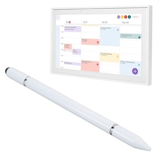 SUNGOOYUE Smart Display Touch Pen with 3 in 1 Design and Compatibility for Digital Calendar, Capacitive Touch Screen Pen (White) - color: White