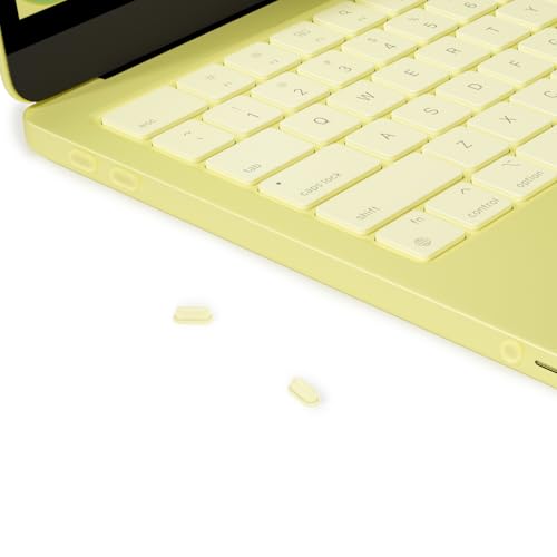 ProElife 5 Pcs Anti Dust Dirt Plug Cups Set for MacBook Neo, Citrus Clear | Durable & Reusable Silicone Laptop Accessories, Custom Fit Design, Easy to Clean Non-Slip Stuff for Macbook USB-C & Headphone - color: Citrus Clear