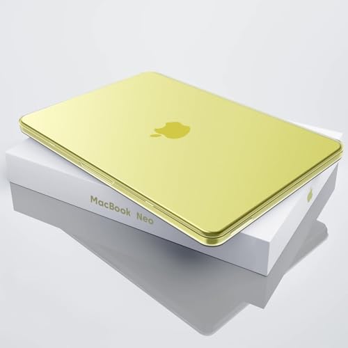 Soonjet Invisible Armor for MacBook Neo Case 13 inch 2026 Mac Laptop Cover | Ultra Thin & Light | Anti Fingerprint, Scratch Resistant | Protective Hard Shell | Yellow Matte Finish A3404 | Citrus Clear - color: Citrus Clear