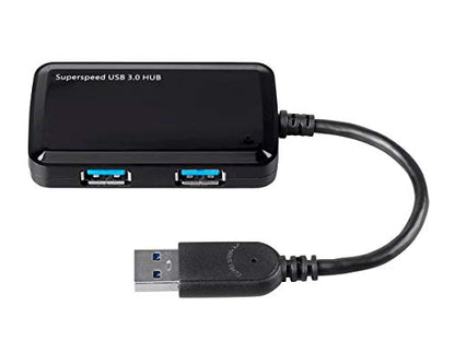 Monoprice Mini 4-Port USB 3.0 Travel Hub - Up to 5.0Gbps, Plug-and-Play, Black - style: 4x1