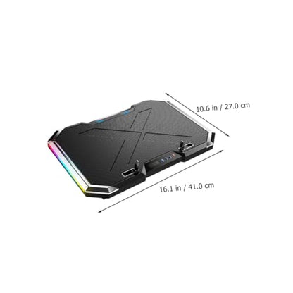 Adjustable RGB Led Laptop Cooler Pad Notebook Cooling Base LCD Touch for Under Gaming and Office