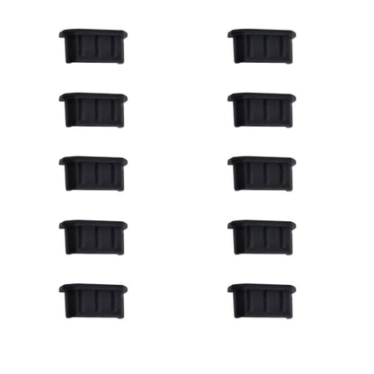 10 PCS Mini-HDMI Port Anti-dust Plugs, Silicone Covers Caps Stoppers, Port Protector for TV Computer Digital Socket Printer, 0.39 x 0.1 (LxW) - size: Mini-HDMI/Black/10 PCS