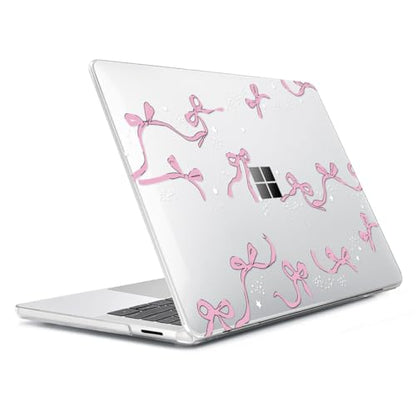 Case for Microsoft Surface Laptop 13.8 inch Touchscreen 2024 (7th Edition) Model 2036, Hard Shell Case + Keyboard Cover + Screen Film +Webcam Cover for 13.8'' Microsoft Surface Laptop 7, Bows - color: Bows
