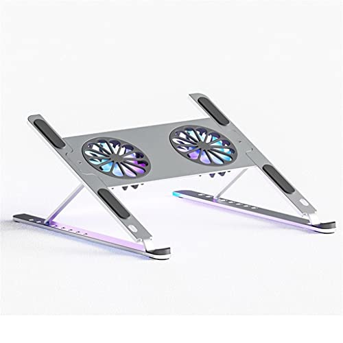 Aluminum Adjustable Laptop Stand for Tablet Notebook Cooling Fan Pad Portable Base - color: E