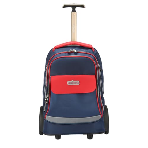 Rolling Laptop Bag for 15.6 Inch Laptop,Roller Bag,Backpack with Quiet Wheels,Silent Wheeled Computer Bag, T5- Blue/Red - color: T5- Blue/Red