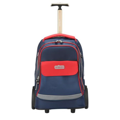 Rolling Laptop Bag for 15.6 Inch Laptop,Roller Bag,Backpack with Quiet Wheels,Silent Wheeled Computer Bag, T5- Blue/Red - color: T5- Blue/Red