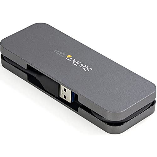 StarTech 4-Port USB-A Hub 5Gbps, USB Powered, 11in/28cm Cable (HB30AM4AB) | USB 3.0, Host to 4x type-A, SuperSpeed, Portable, Laptop desktop, Cable management, 11in long cable, 3.2 Gen 1