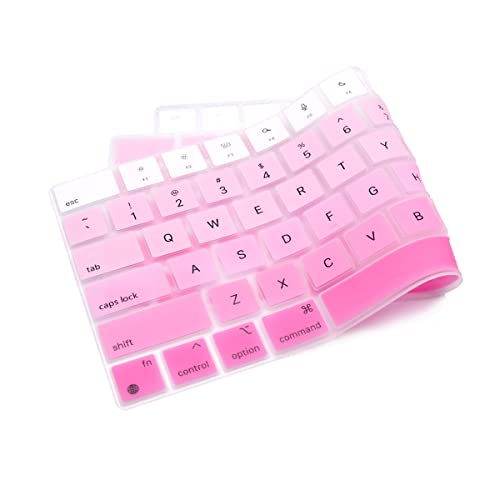 Se7enline Compatible with MacBook Keyboard Cover Skin for Mac Neo & Air 13/15 & Pro 14/16 inch (M5 M4 M3 M2 M1 A18 Pro) 2026/2025/2024/2023/2022/2021 Silicone Waterproof Dustproof Durable,Ombre Pink - color: Ombre Pink