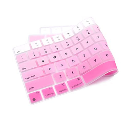 Se7enline Compatible with MacBook Keyboard Cover Skin for Mac Neo & Air 13/15 & Pro 14/16 inch (M5 M4 M3 M2 M1 A18 Pro) 2026/2025/2024/2023/2022/2021 Silicone Waterproof Dustproof Durable,Ombre Pink - color: Ombre Pink