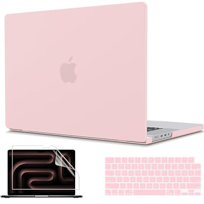 CISSOOK Frosted Baby Pink Case for MacBook Pro 14 inch 2021-2026, Hard Shell Case Keyboard Cover USB Adapter for MacBook Pro 14 A3434 A3427 A3426 A3112 A3185 A3401 M1-M5 Chip, Baby Pink - color: Pro14inch-Baby Pink