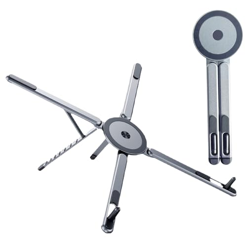 Foldable & Portable Laptop Stand for Desk, [Ultra Lightweight] Tablet Stand for Desk and Travel, 8 Level Height Ergonomic Aluminum Computer Holder for 10-16" Laptops - color: *Silver, size: *for 10"-16" Laptop Ipad &iPhone