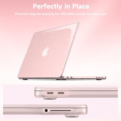 Case Compatible with MacBook Neo 13 inch Laptop 2026 (Model A3404), Scratch Resistant Protective Hard Shell Cover, Glitter Blush - color: Glitter Blush