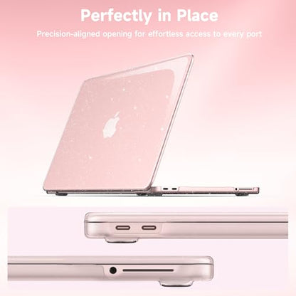 Case Compatible with MacBook Neo 13 inch Laptop 2026 (Model A3404), Scratch Resistant Protective Hard Shell Cover, Glitter Blush - color: Glitter Blush