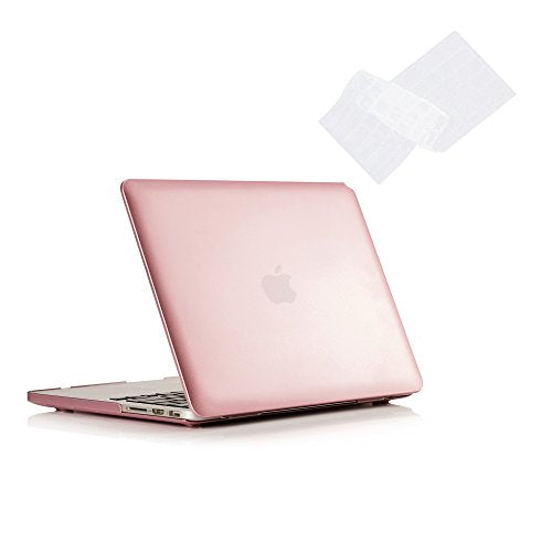 RUBAN Case for MacBook Pro Retina 13 inch (A1502 & A1425 Models) 2015 2014 2013 2012, Plastic Hard Shell Case & Keyboard Cover for Old Version MacBook Pro Retina 13 Inch, Rose Gold - color: Rose Gold