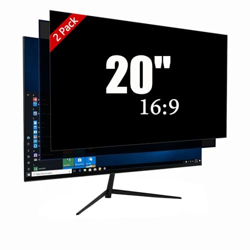 [2 Pack] 20 Inch Computer Monitor Privacy Screen, Blue Light Filter | Computer Screen Privacy Shield With Anti-Glare And Eye Protection For 20" 16:9 Monitors. - size: 20.0'' Widescreen (16:9)