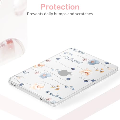 Feams for MacBook Neo 13 Inch Case 2026 A3404, Stylish Protective Clear Case Hard Shell Transparent Cover for MacBook Neo 13 Inch 2026 (A18 Pro Chip) with Keyboard Cover, Simple Flower - color: Simple Flower