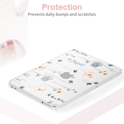 Feams for MacBook Neo 13 Inch Case 2026 A3404, Stylish Protective Clear Case Hard Shell Transparent Cover for MacBook Neo 13 Inch 2026 (A18 Pro Chip) with Keyboard Cover, Simple Flower - color: Simple Flower