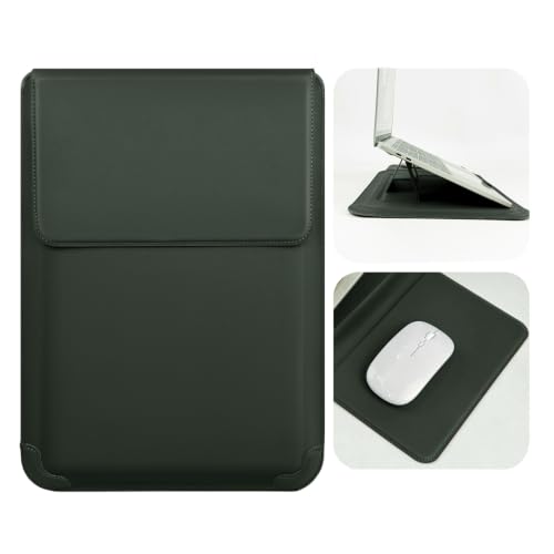 14 Inch Multifunctional Laptop Sleeve Case with Stand Soft Slim Cover for MacBook Pro/Air/ThinkPad X1/Dell XPS/Lenovo Yoga/HP Pavilion/ASUS Zenbook/LG gram/Chromebook 13.5" 13.6" 14.2" 14.5" - color: Dark Green, size: 13.5-14.5 Inch
