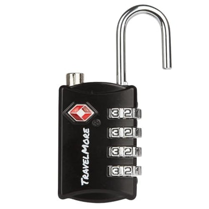 3 Pack TSA Luggage Locks with 4 Digit Combination – Heavy Duty Set Your Own Padlocks for Travel, Baggage, Suitcases & Backpacks - Black - color: Black, size: 3 Pack