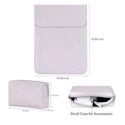 MOSISO Laptop Case 13.3 inch, 13-13.3 inch Laptop Sleeve Compatible with MacBook Neo 13 A18 Pro A3404 /Air 13/Pro 13/Pro 14 M5 M4 M3 M2 M1, Faux Suede Leather Case with Small Bag, Dusty Lilac - color: Dusty Lilac