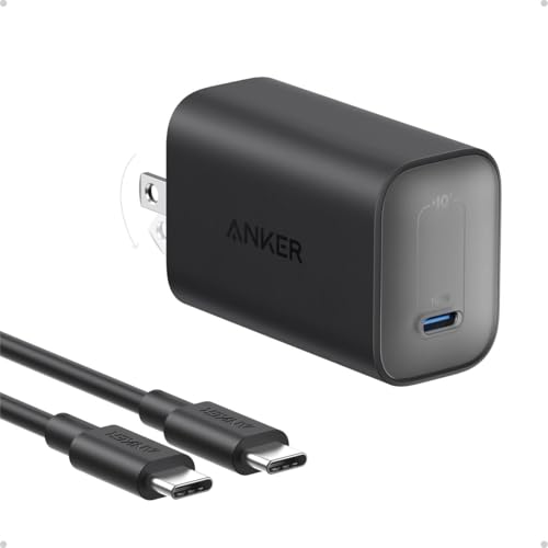 Anker Laptop Charger, 100W Foldable Type C Charger Fast Charging | For MacBook, iPhone 17 Series, and All USB C Devices, with 6FT USB-C Cable Included, Compatible with MagSafe - color: Black