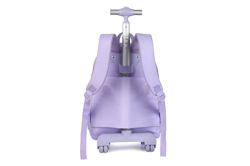 Adult extra Large Kids Rolling Backpack with Lunch Box 3pc Set (STAR HEART PURPLE) - color: Star Heart Purple
