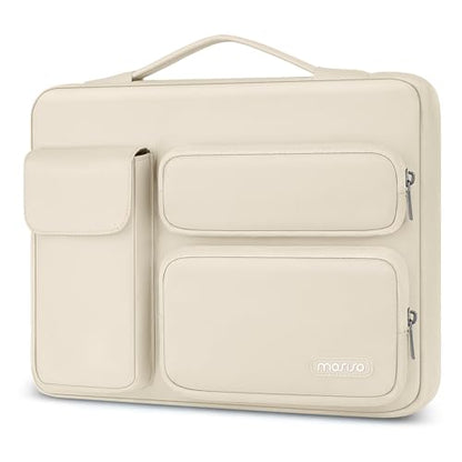 MOSISO 360 Protective Laptop Case 13.3 inch, 13-13.3 inch Laptop Sleeve | Compatible with MacBook Air/Pro 13 / Pro 14, HP Dell ASUS Lenovo,Side Open Bag with 2 Raised&1 Flapover Pockets, Sand - color: Sand, size: 13.3 inch
