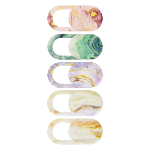 TENOC Webcam Cover, Camera Privacy Cover Slide for Laptop/Cell Phone/iPad/PC/Tablet, Protect Your Privacy and Security, 5 Pcs, Marble - color: Marble