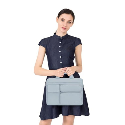 MOSISO Laptop Shoulder Bag 16 inch, 15-15.6 inch Computer Bag | Compatible with MacBook Pro 16 inch, HP, Dell, Lenovo with 2 Raised&1 Flapover&1 Horizontal Pocket&Handle&Belt, Baby Blue - color: Baby Blue, size: 16 inch