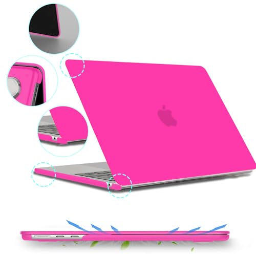 B BELK for MacBook Air 13.6 inch Case M5 2026 2025 2024 2023 2022 M4 M3 M2 | A3449 A3240 A3113 A2681, Plastic Hard Shell for MacBook Air 13 inch Case with Keyboard Cover & Screen Protector, Hot Pink - color: Hot Pink
