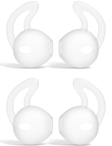 iMangoo 2 Pack Silicone Ear Tips for EarPods USB-C/3.5mm/for Lightning | Anti-Slip Eartips Grips Soft Lightweight Earbuds Covers, Secure Fit Sport Replacement for Running Jogging Gym Workout - color: Milky Clear
