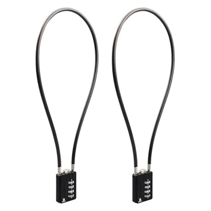 RESET-201 4-Digit Cable Padlock, 20 in 50cm 5mm Cable Loop, 2 Pack | 20 in 50cm flexible 5mm cable loop reaches wider items for everyday light-duty secondary locking. - size: 50cm(20 inch)Cable