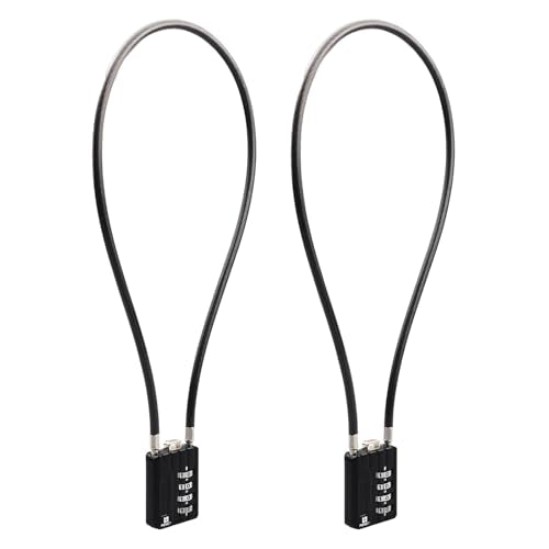 RESET-201 4-Digit Cable Padlock, 20 in 50cm 5mm Cable Loop, 2 Pack | 20 in 50cm flexible 5mm cable loop reaches wider items for everyday light-duty secondary locking. - size: 50cm(20 inch)Cable