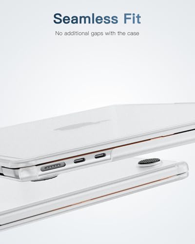Fintie Matte Case for MacBook Air 13.6 Inch 2026-2022, Frost Clear | M5 M4 M3 M2 A3449 A3240 A2681 A3113, Anti-Scratch, Fingerprint Resistant, TPU Bumper, Hard Shell Cover - color: Frost Clear
