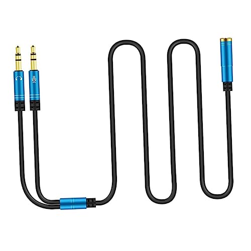 Angoily 2pcs Headset Splitter Cable to Female to Male Audio Adapter for Laptop and Mobile Dual Port for Headset Microphone and Versatile Audio Converter