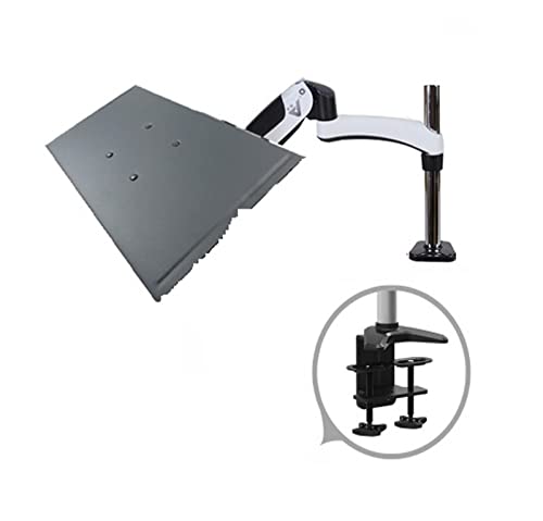GST112-LP10 Hole Clamp Full Motion Aluminum Strong Gas Spring Dual Arm Laptop Desktop Mount Swivel Stand Notebook Tray(DL-GST112C-LP60) - color: DL-GST112C-LP60