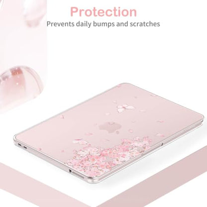 Feams for MacBook Neo 13 Inch Case 2026 A3404, Stylish Protective Clear Case Hard Shell Transparent Cover for MacBook Neo 13 Inch 2026 (A18 Pro Chip) with Keyboard Cover, Pink Blossom - color: Pink Blossom