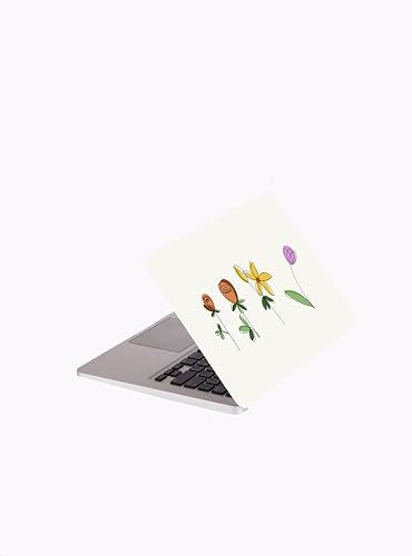 Laptop Skin Sticker Cover Decal - Flower Decal - Universal Size - Fits All laptops up to a 16” Diagonal Size | Easy to Apply, Remove and Change Styles (Colorful Drawn Flowers) - style: Colorful Drawn Flowers